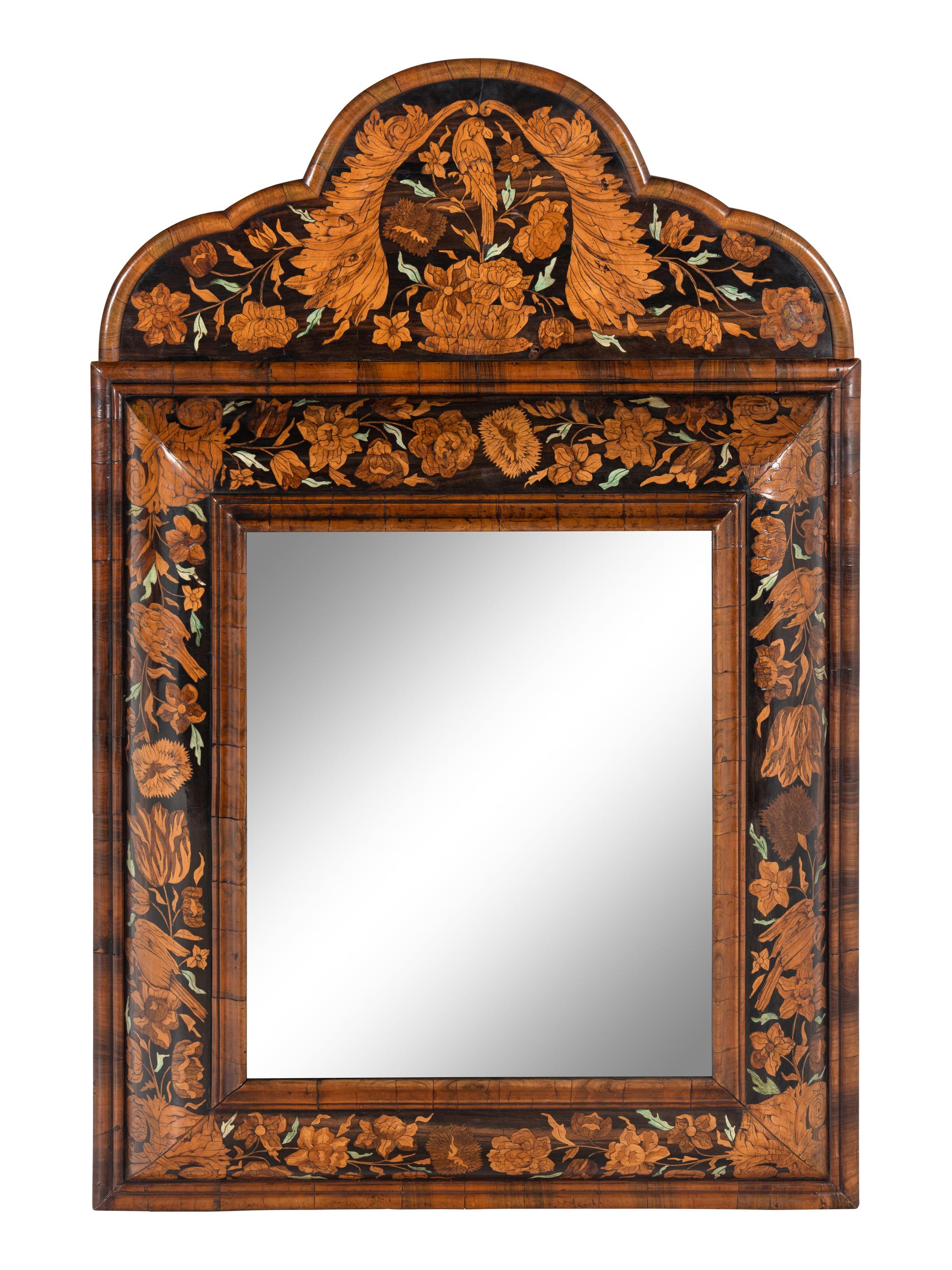 A William and Mary Marquetry Mirror