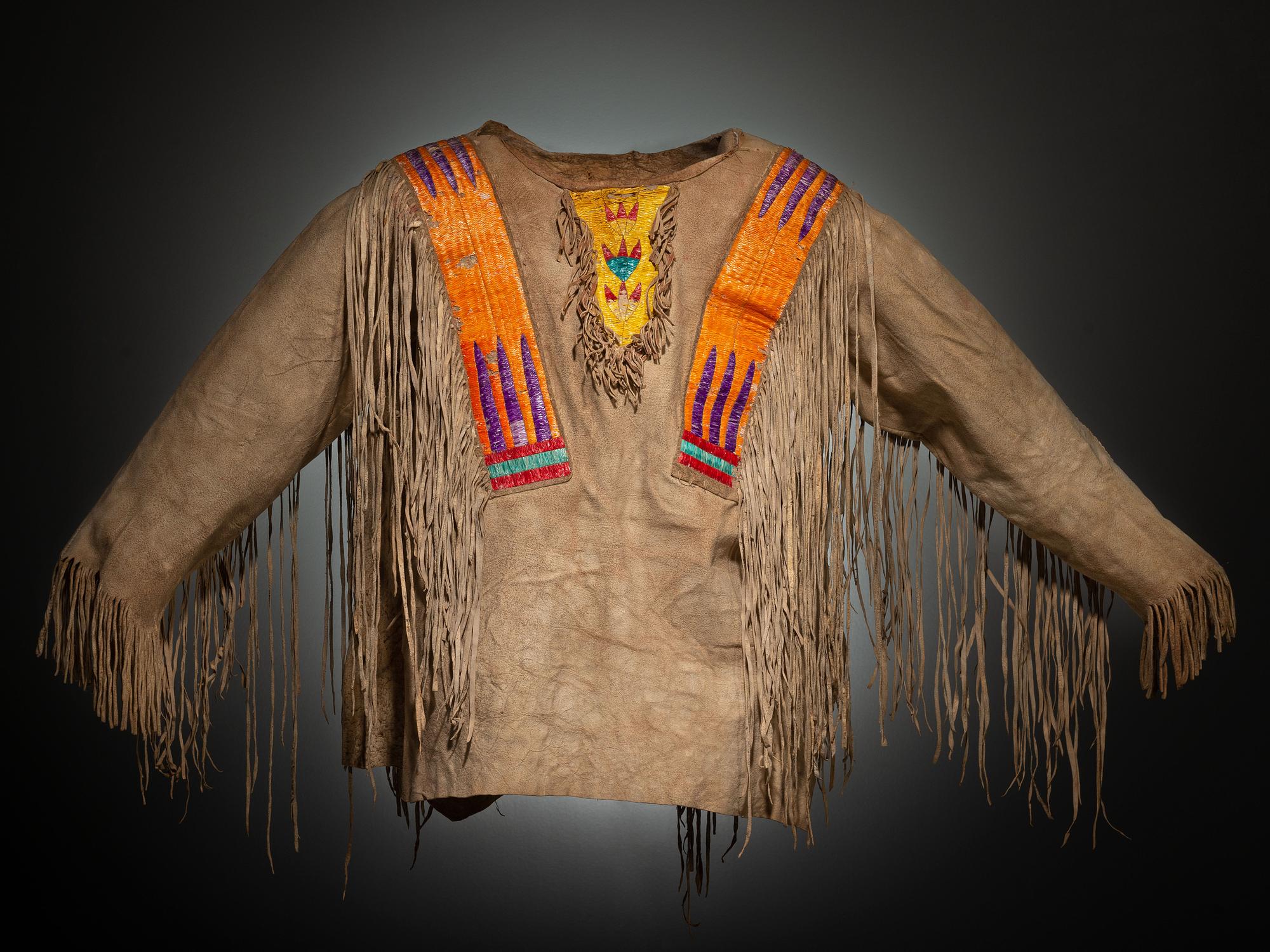 Fort Berthold Quilled Hide Shirt