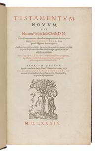 [Bible, in Greek and Latin] Beza, Theodore (editor). Testamentum Novum Sive Nouum Foedus Iesu Christi