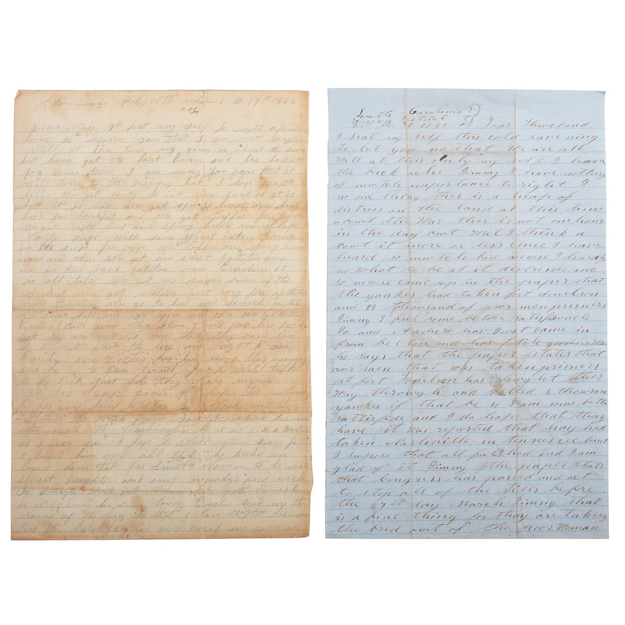 Confederate Archive of Private James Monroe Geer, 1st South Carolina Regiment Rifles, Featuring Letters Written During his Convalescence at Chimborazo Hospital, Richmond, VA