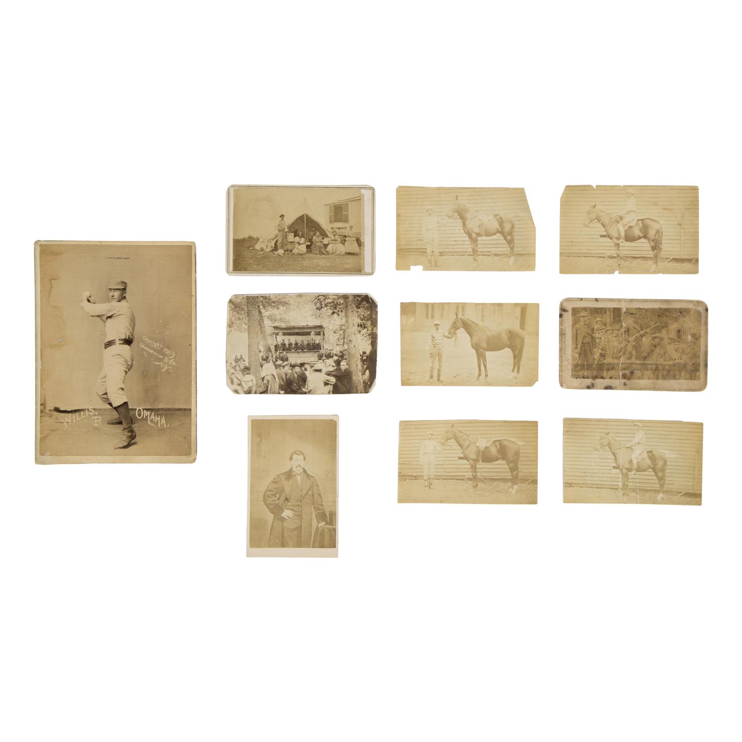 [Early Photography]. A selection of 25 photos with Civil War, sports, and photographic interest.