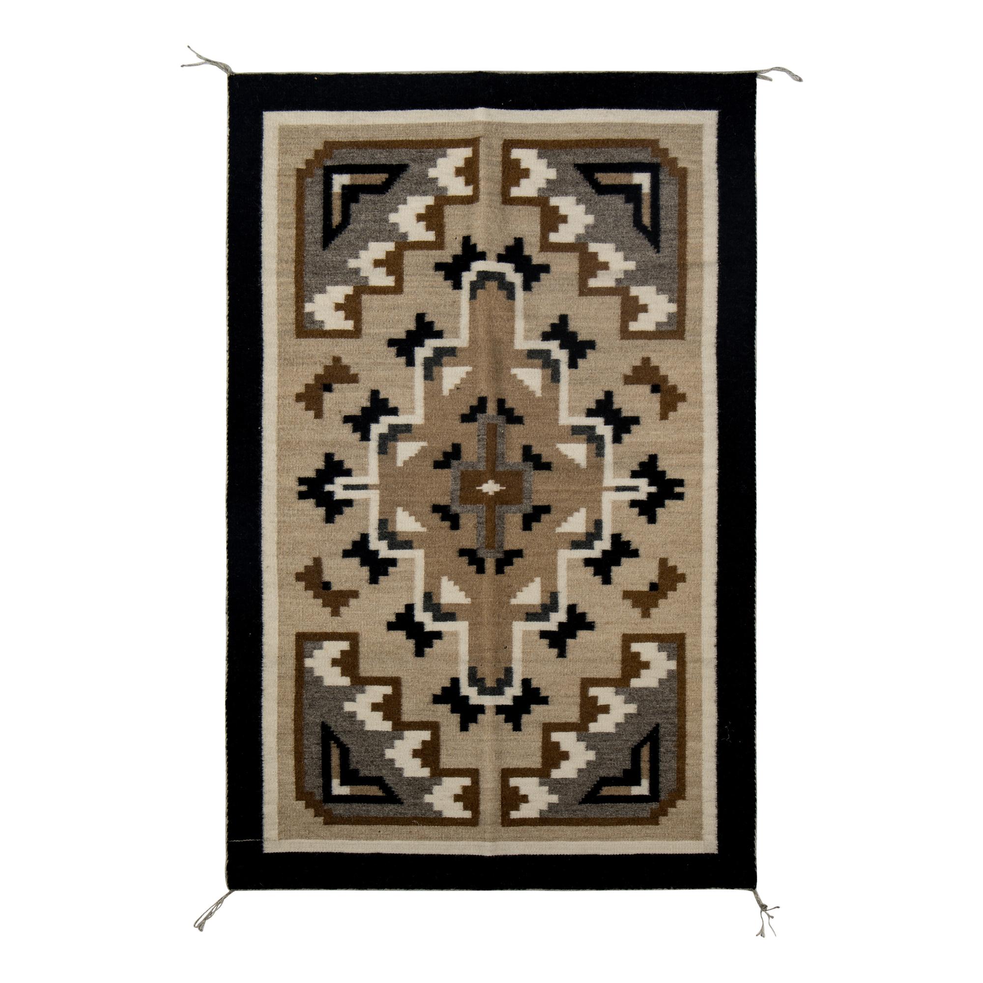Katherine Nathaniel (Diné, 20th century) — Navajo Two Grey Hills Weaving [Rug]