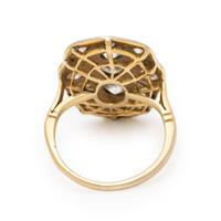 Diamond, Platinum, and Yellow Gold Ring