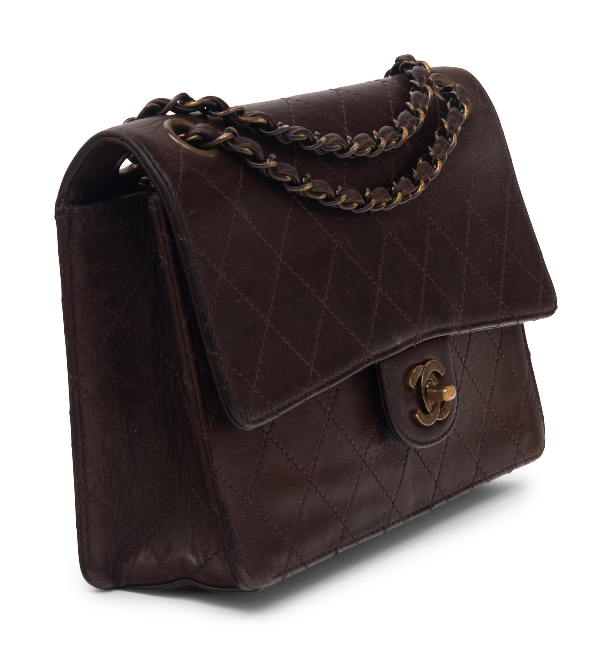 Chanel Brown Lambskin Flap Bag