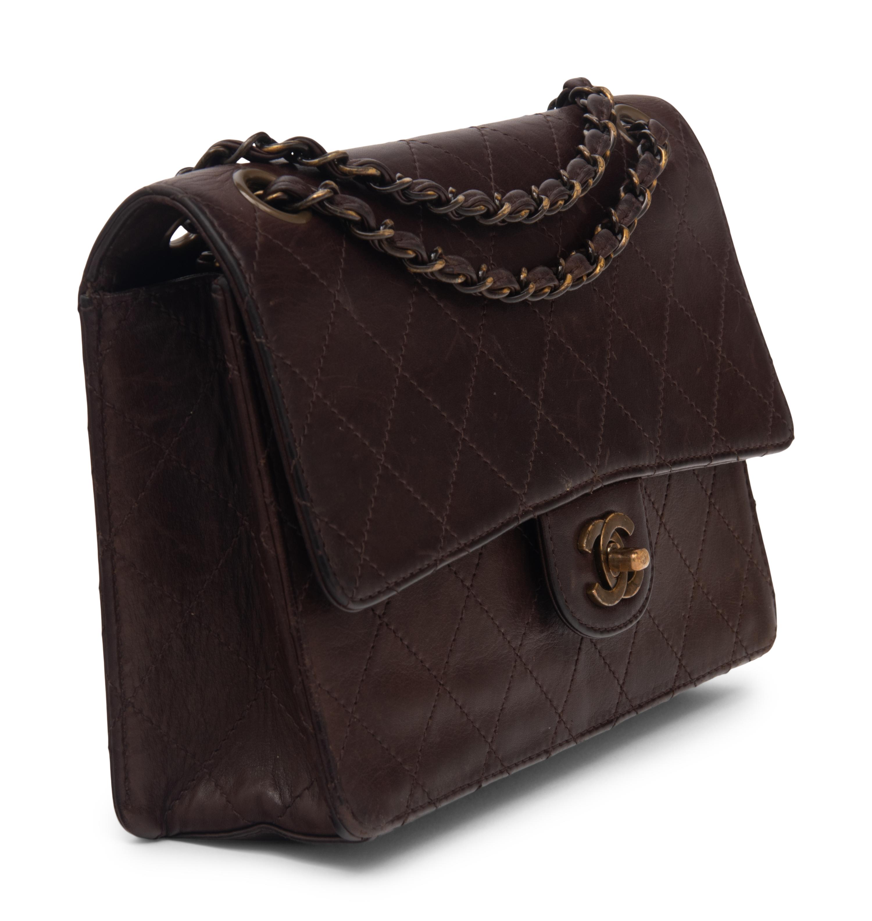 Chanel Brown Lambskin Flap Bag