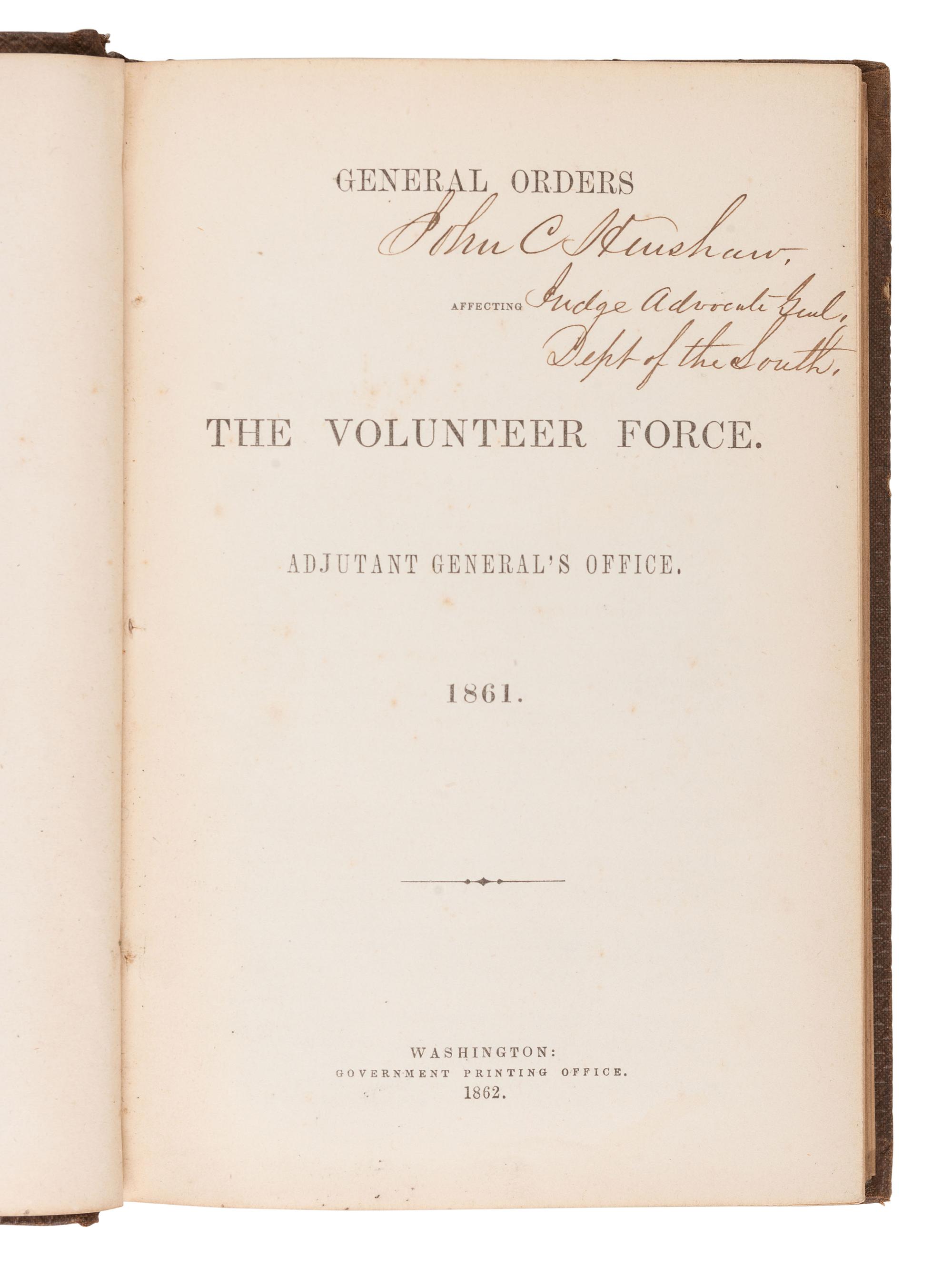[CIVIL WAR]. Civil War military standards, tactics, and regulations. 19 works in 19 volumes, incl. title signed by MOH recipient R.N. Batchelder.