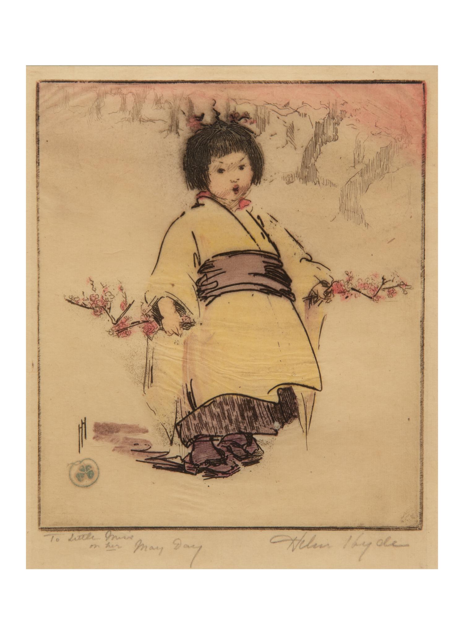 A Group of Four Woodcuts by Helen Hyde (American, 1868-1919)