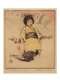 A Group of Four Woodcuts by Helen Hyde (American, 1868-1919)