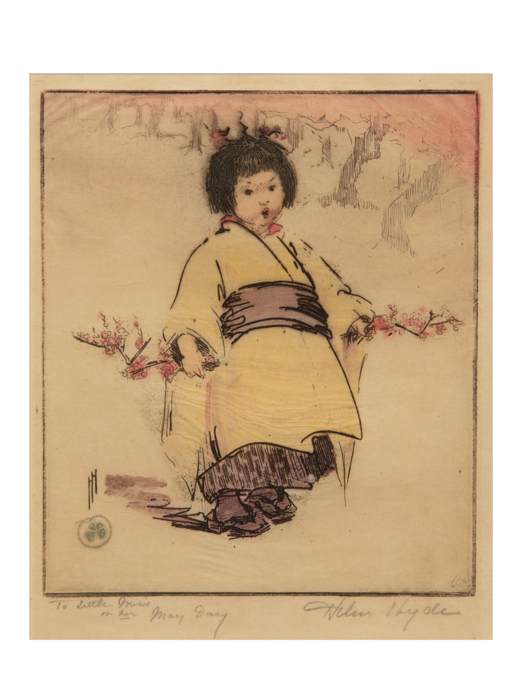 A Group of Four Woodcuts by Helen Hyde (American, 1868-1919)