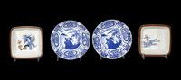 Four Japanese Blue and White Porcelain Wares