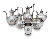An American Silver Neoclassical Style Tea Set — Bigelow Bros. & Kennard, Boston, MA, circa 1860-70