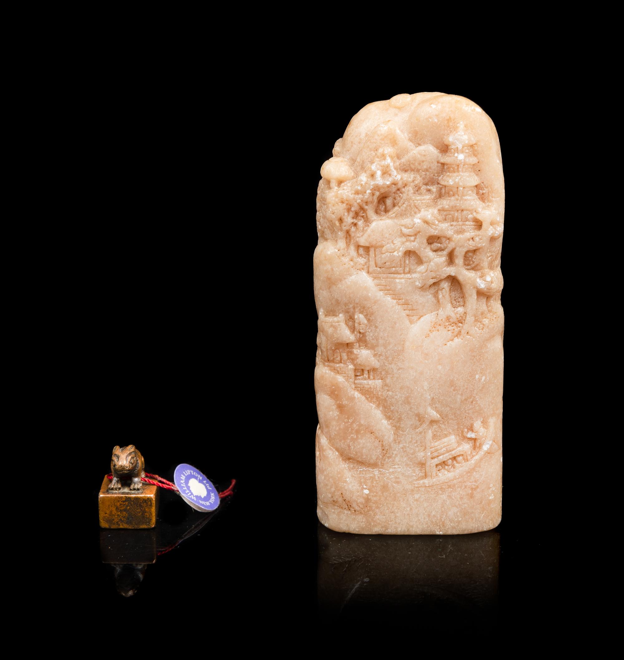 Two Chinese Seals Height of larger 3 3/4 inches.