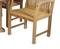 A Contemporary Teak Outdoor Dining Table and Four Chairs