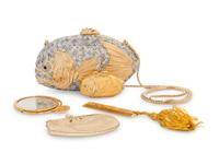 Judith Leiber Fish Minaudière with Baby Fish Pillbox, 1984