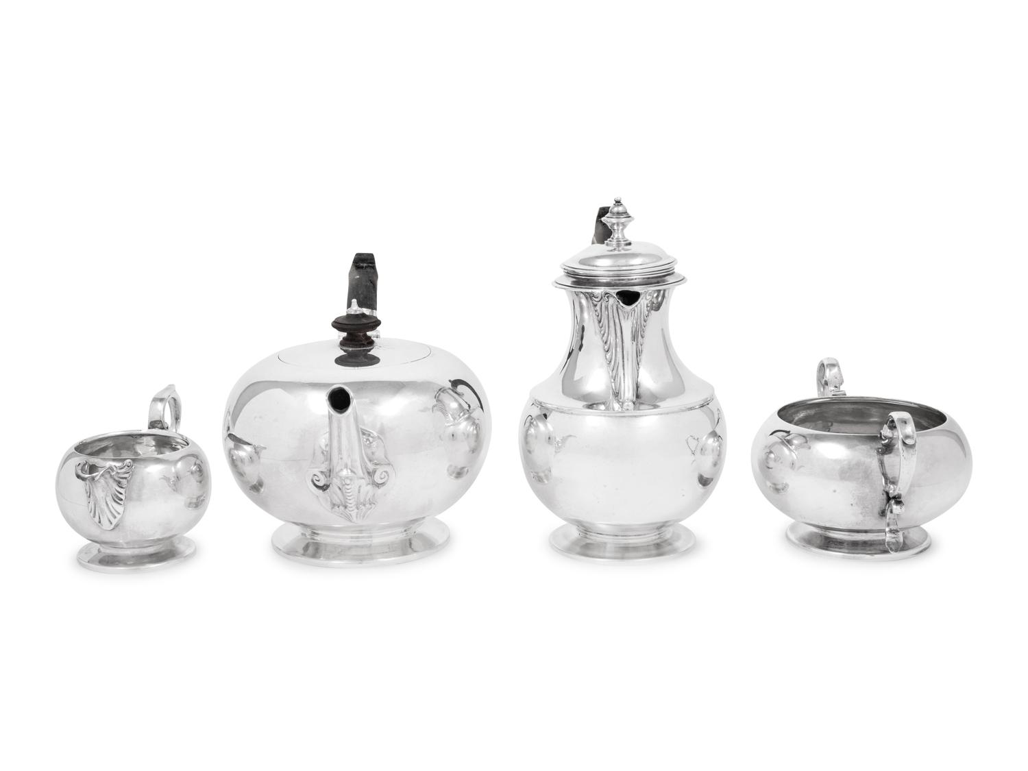 An Assembled English Silver Four-Piece Tea and Coffee Service