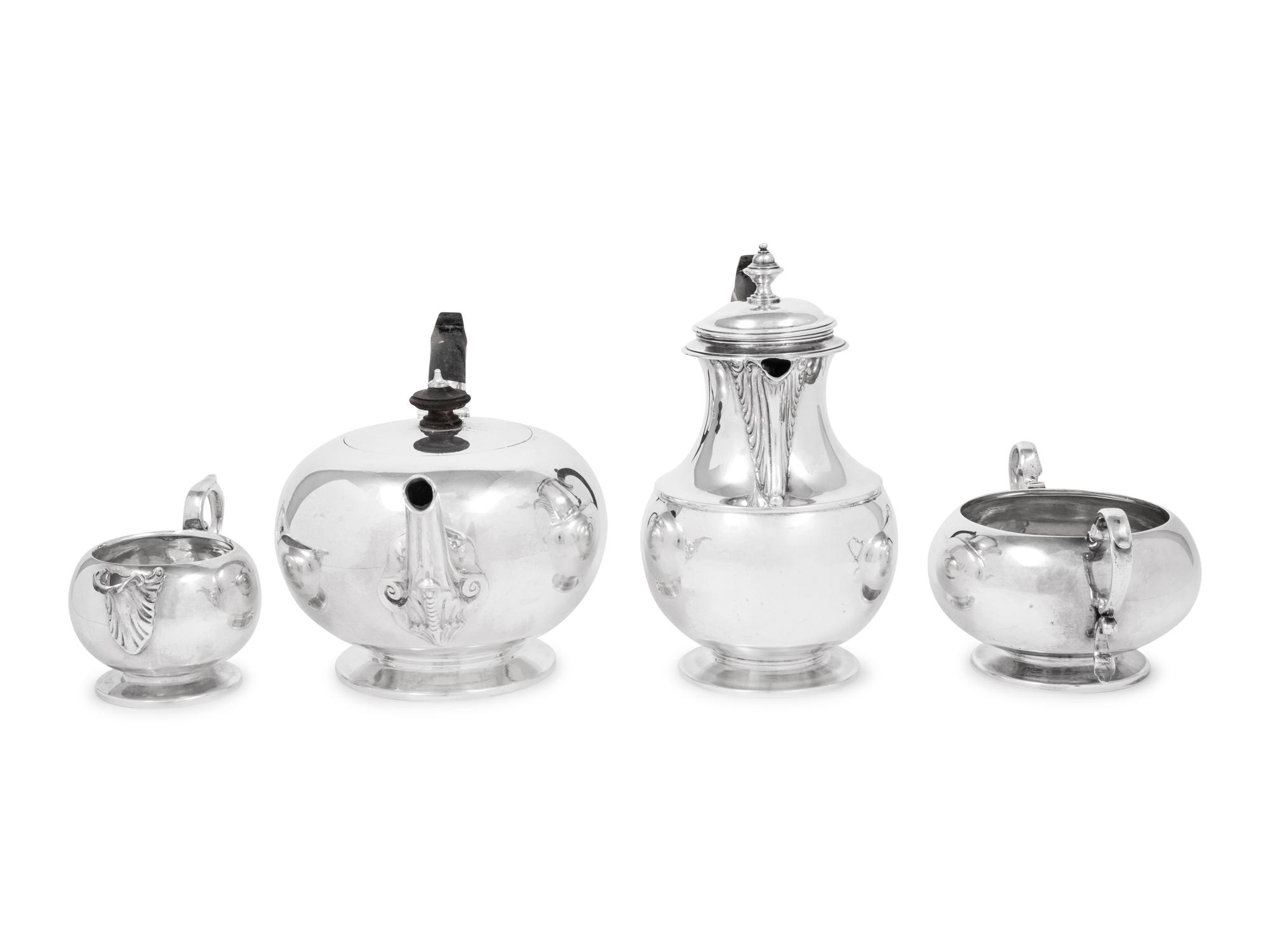 An Assembled English Silver Four-Piece Tea and Coffee Service