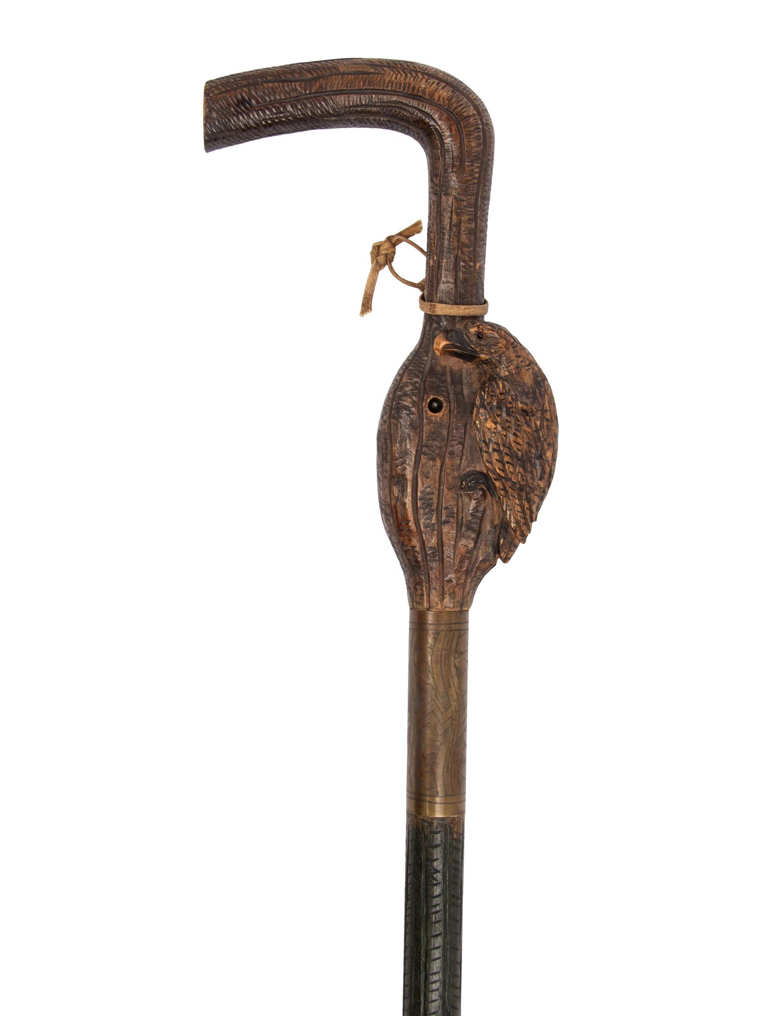 A Black Forest Carved Musical Walking Stick