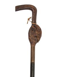 A Black Forest Carved Musical Walking Stick