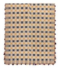 A Jacquard Woven Linen, Cotton and Wool Coverlet