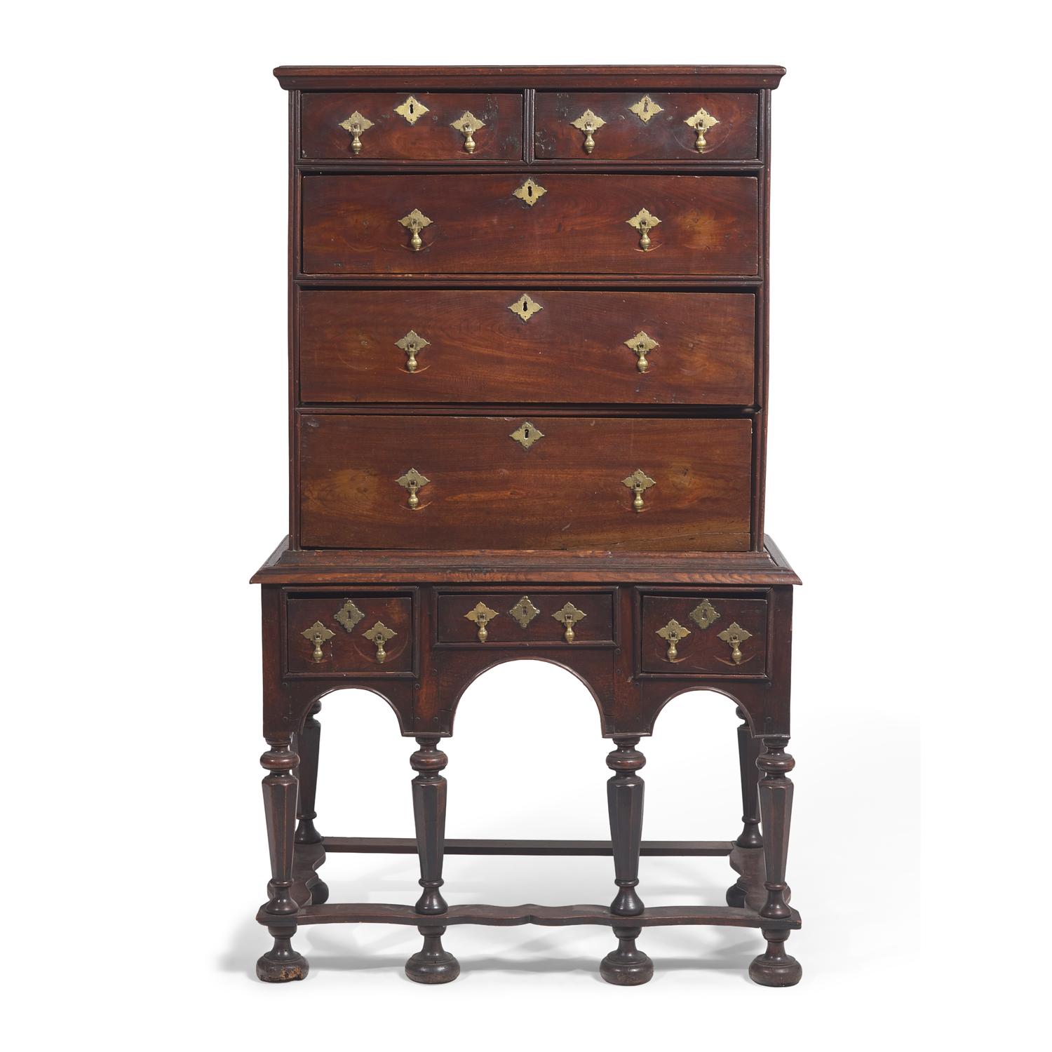 A William & Mary Walnut High Chest of Drawers