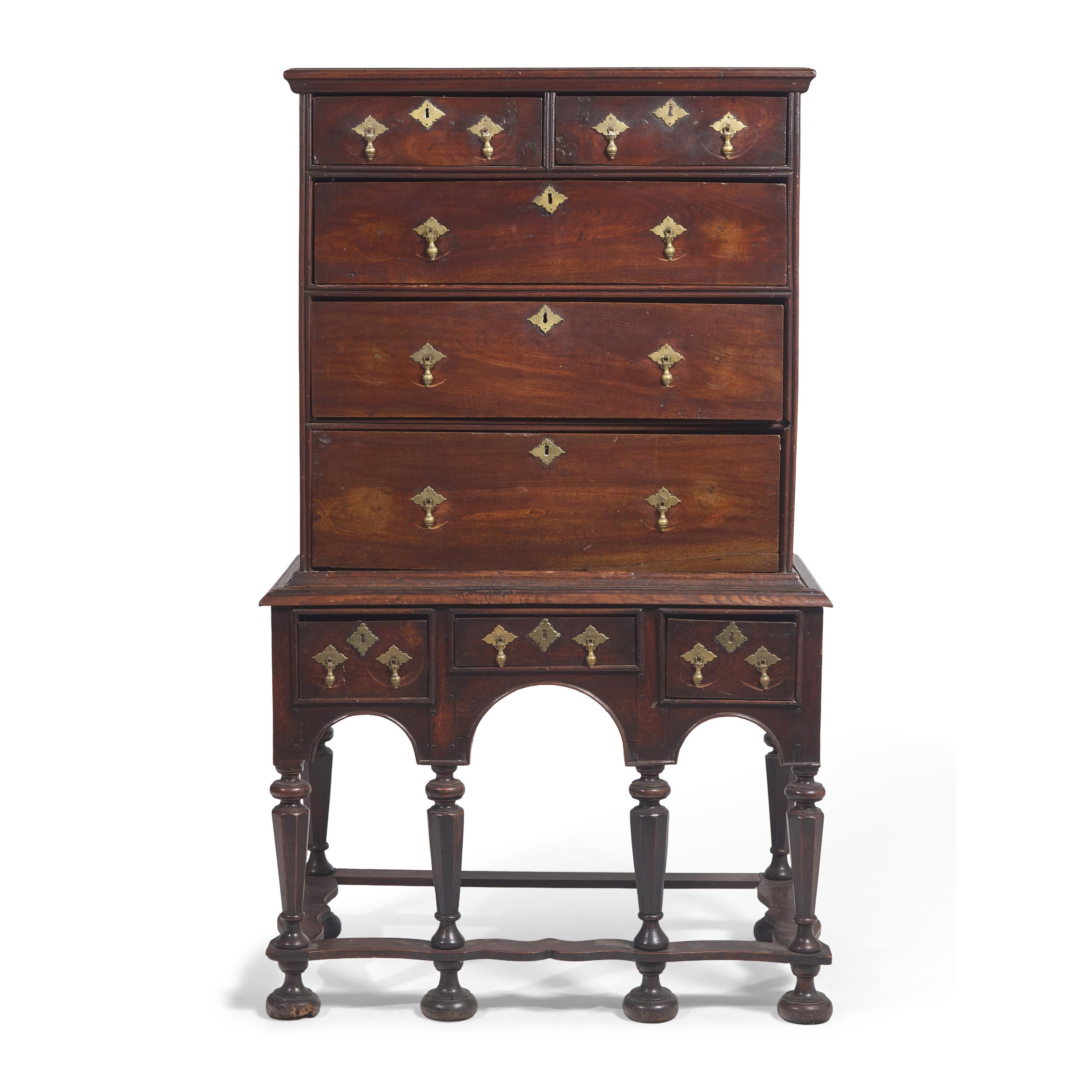 A William & Mary Walnut High Chest of Drawers
