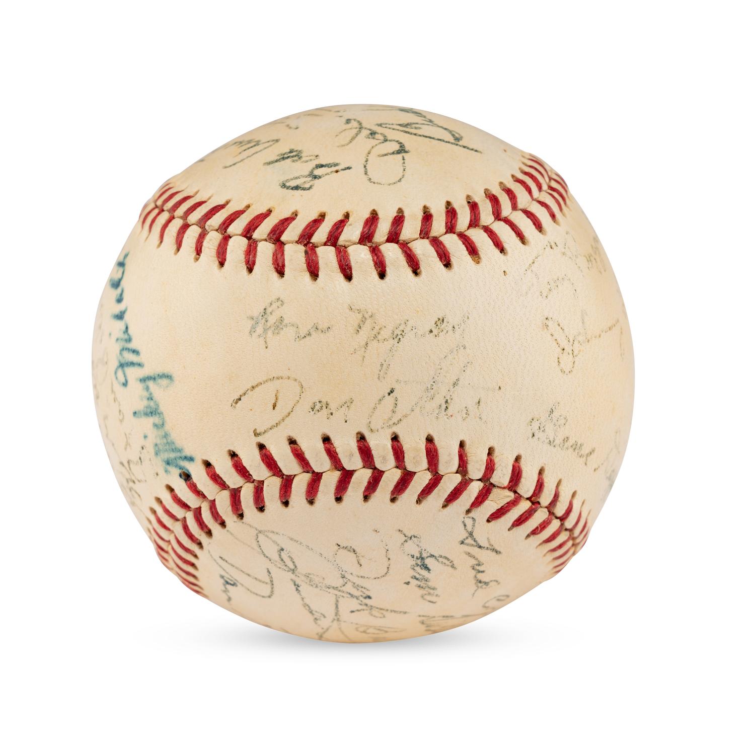 A 1950 Newport News Dodgers Team Signed Autograph Baseball