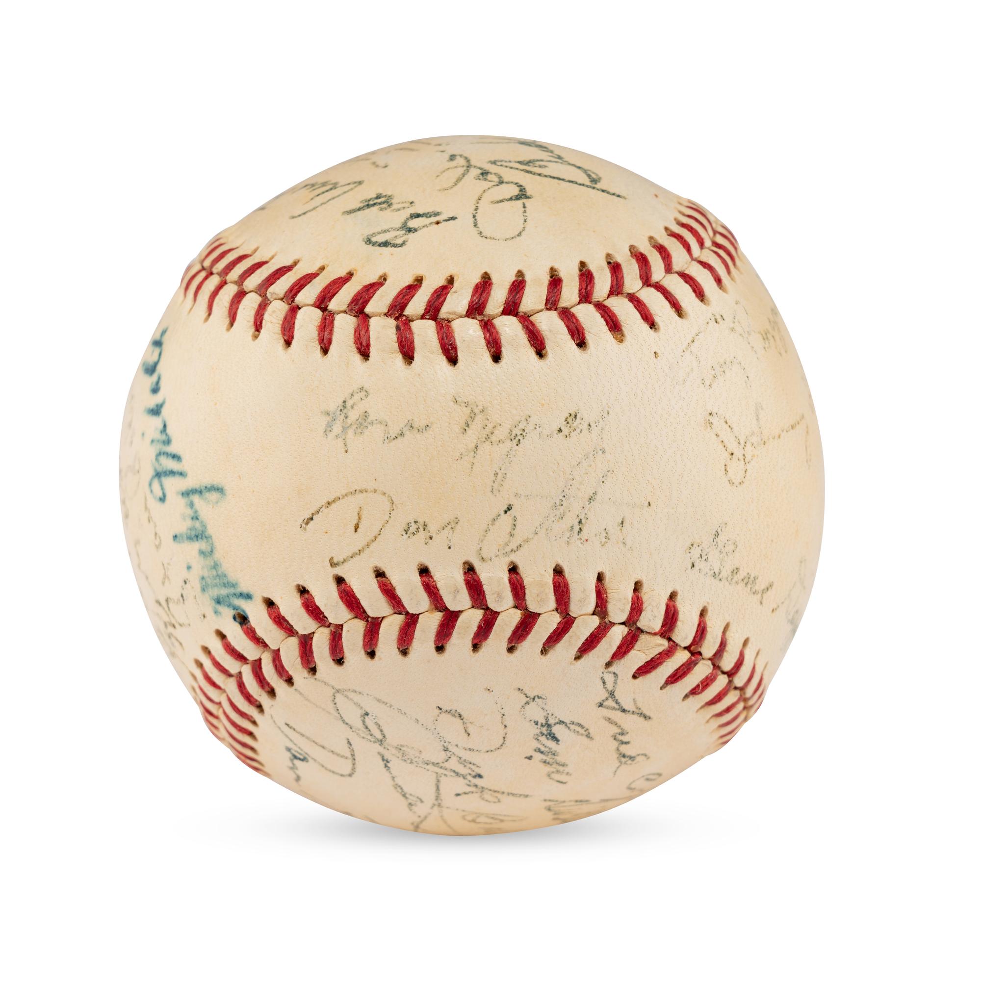 A 1950 Newport News Dodgers Team Signed Autograph Baseball