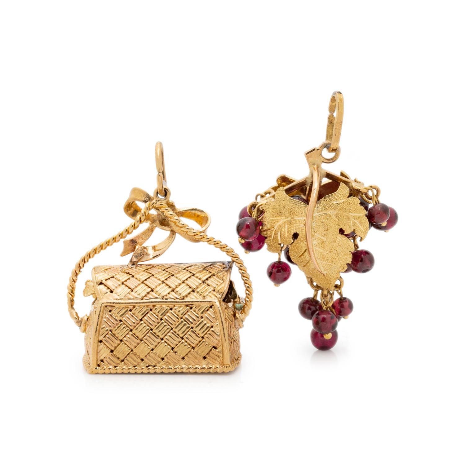 YELLOW GOLD AND GEMSTONE CHARMS