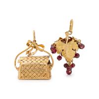 YELLOW GOLD AND GEMSTONE CHARMS
