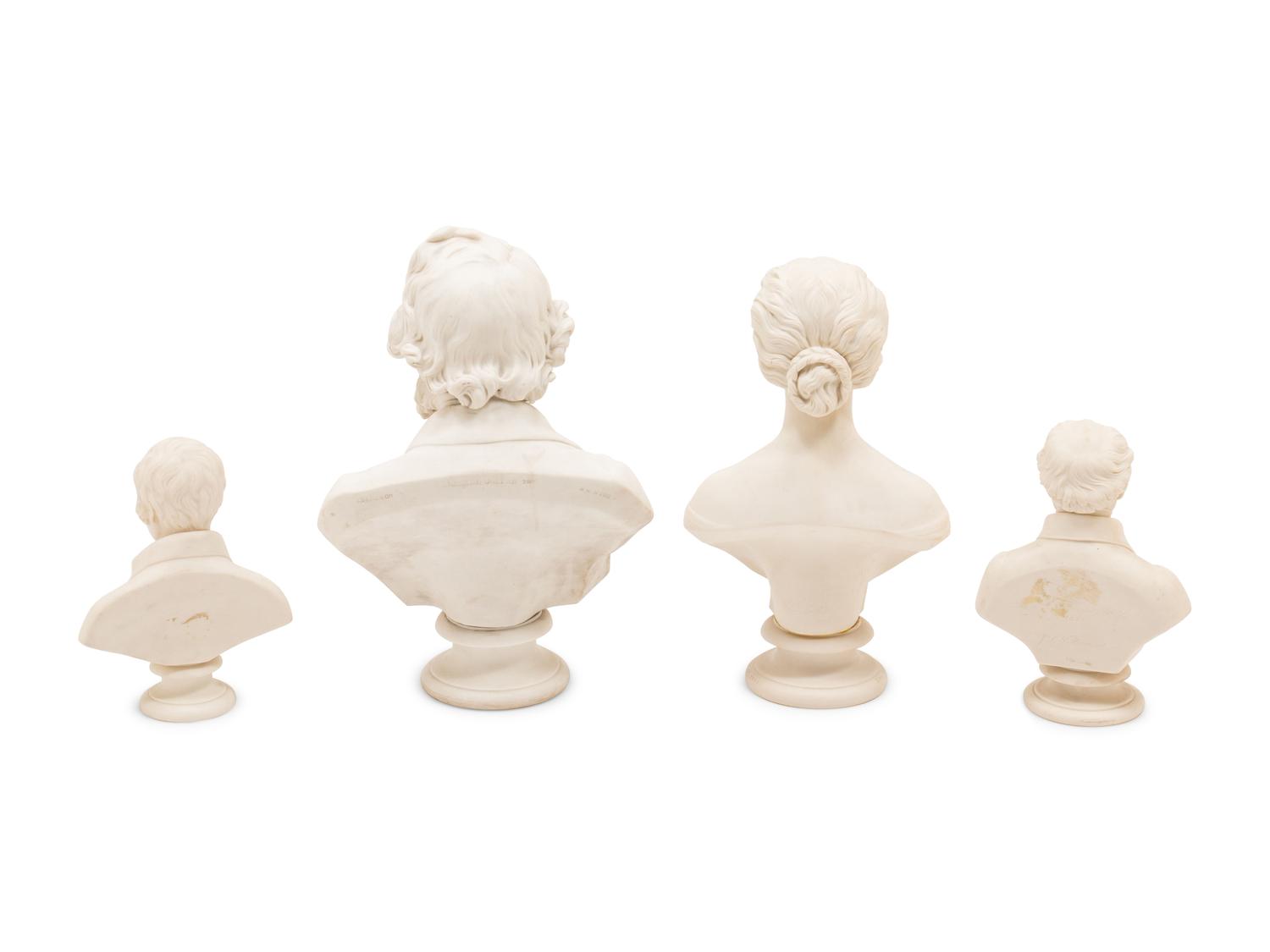 A Group of Parian Ware Busts