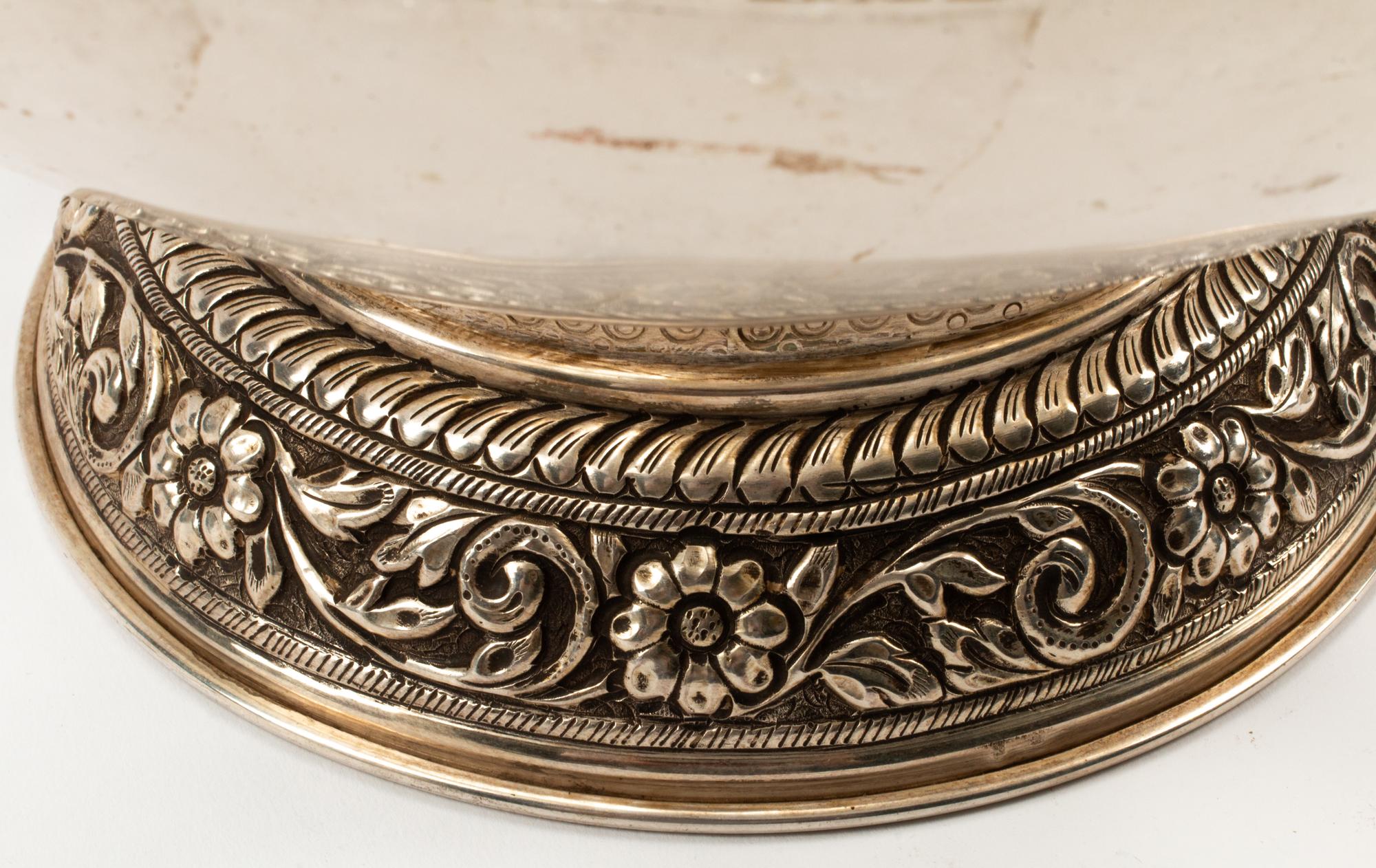 A Silver Mounted Rock Crystal Bowl