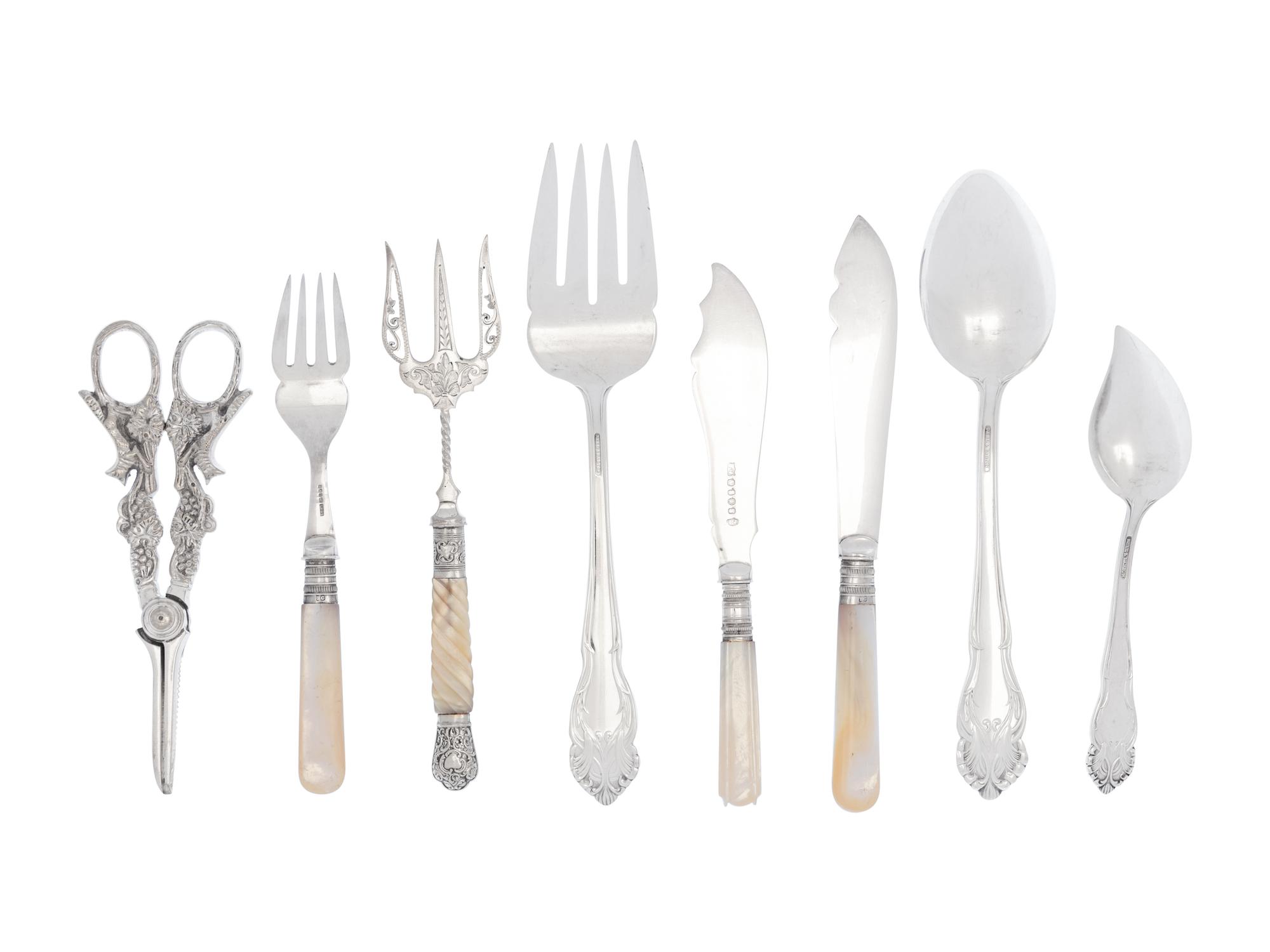 An English Silver-Plate and Mother-of-Pearl Fish Service