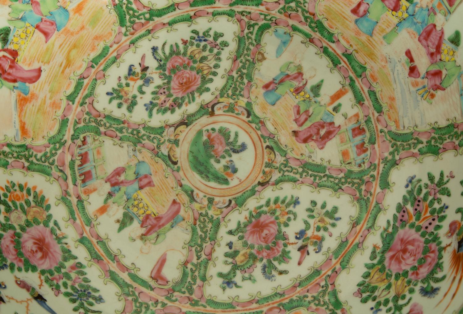 A Chinese Rose Medallion Porcelain Punch Bowl