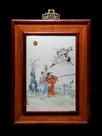 Two Chinese Famille Rose Porcelain Plaques
