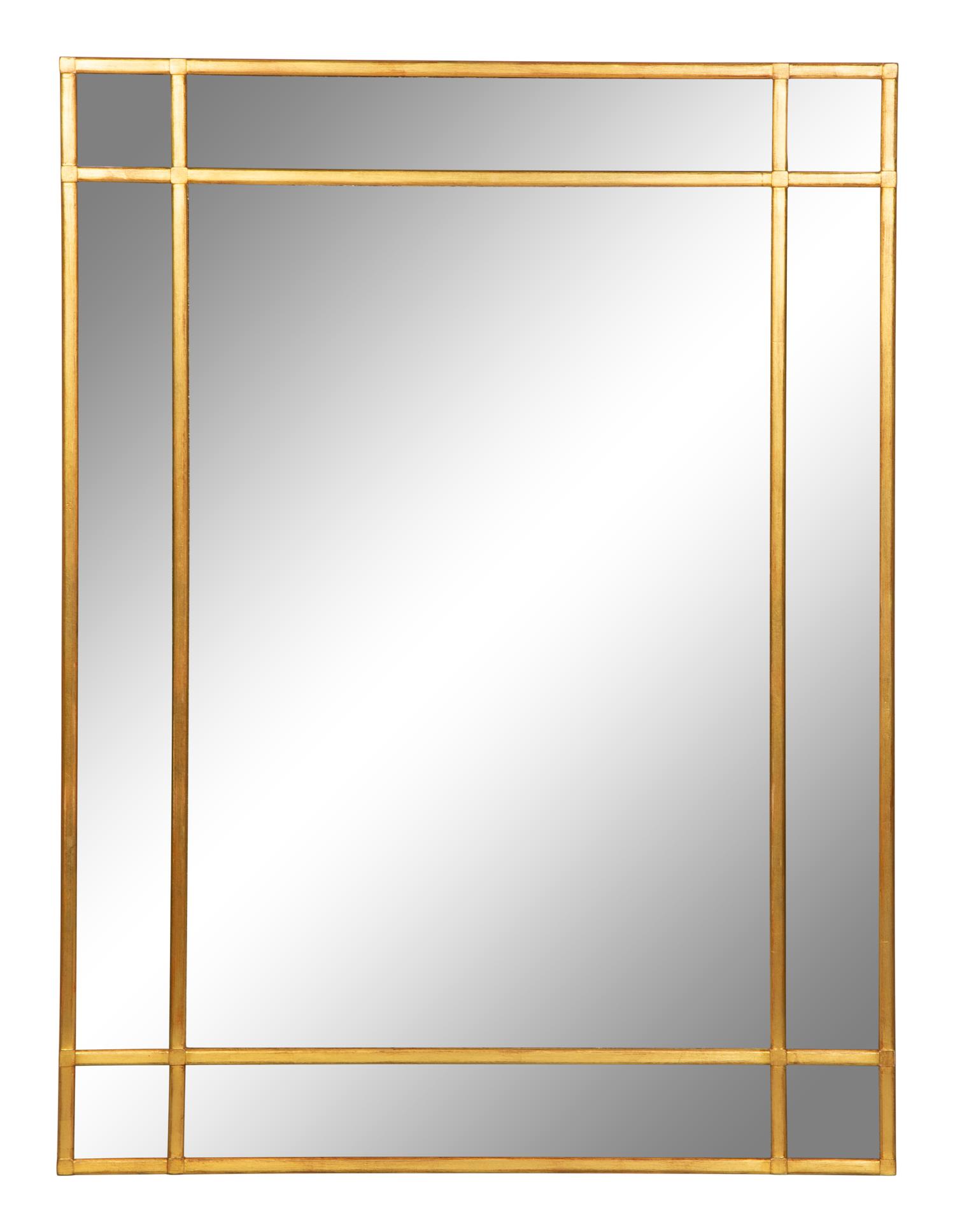A Continental Etched Glass and Giltwood Mirror