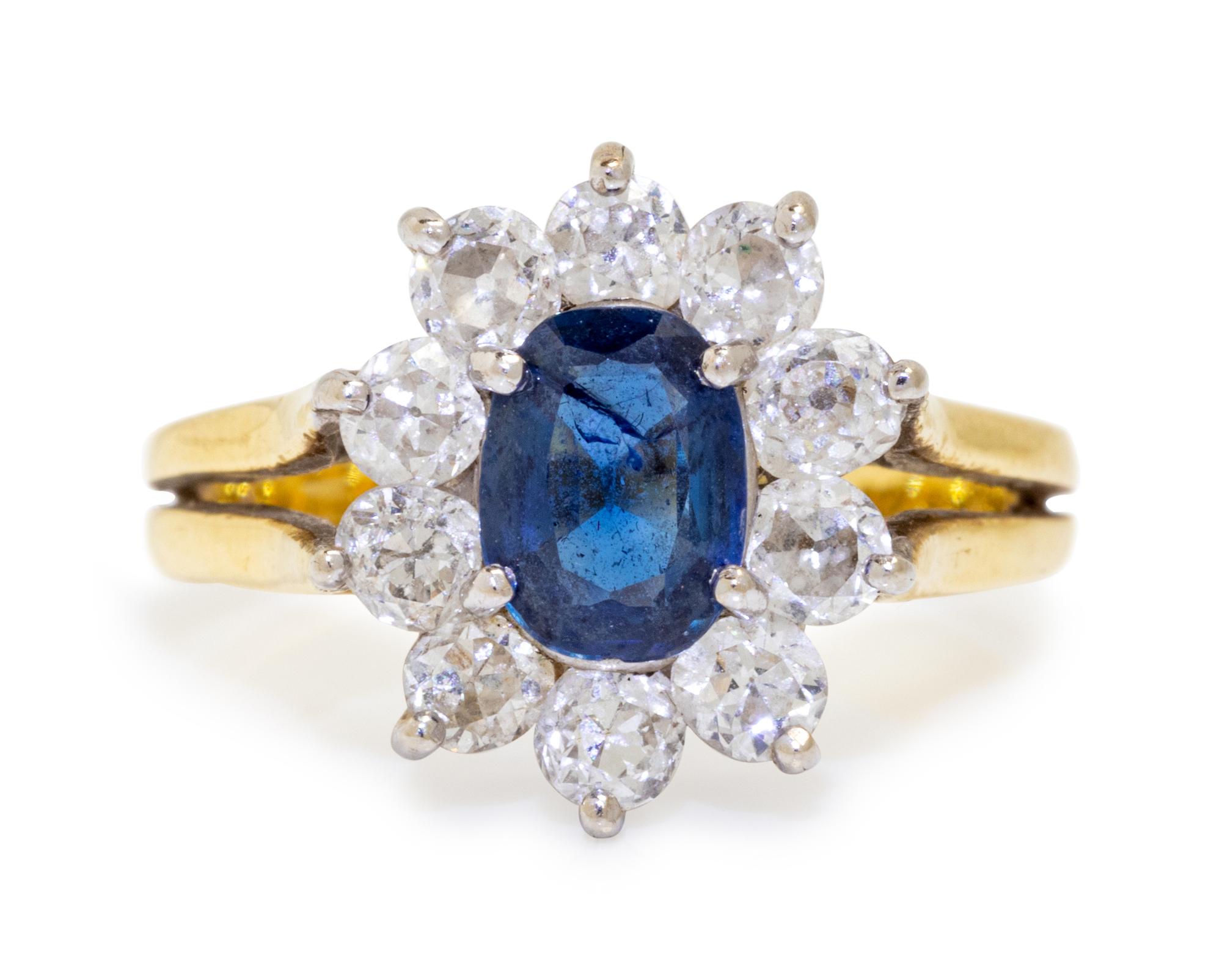 A Bicolor Gold, Sapphire and Diamond Ring,