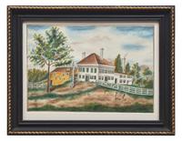 American School 19th Century, View Of An Inn