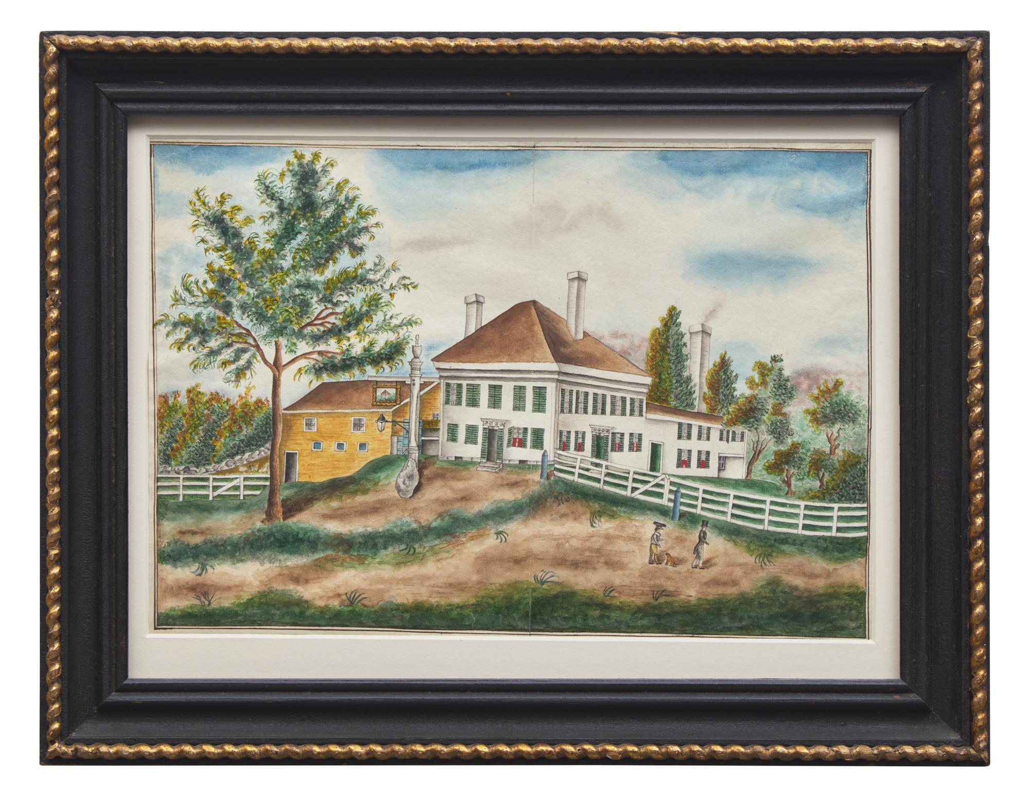 American School 19th Century, View Of An Inn