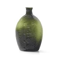 A "Success to the Railroad" Blown and Molded Glass Flask