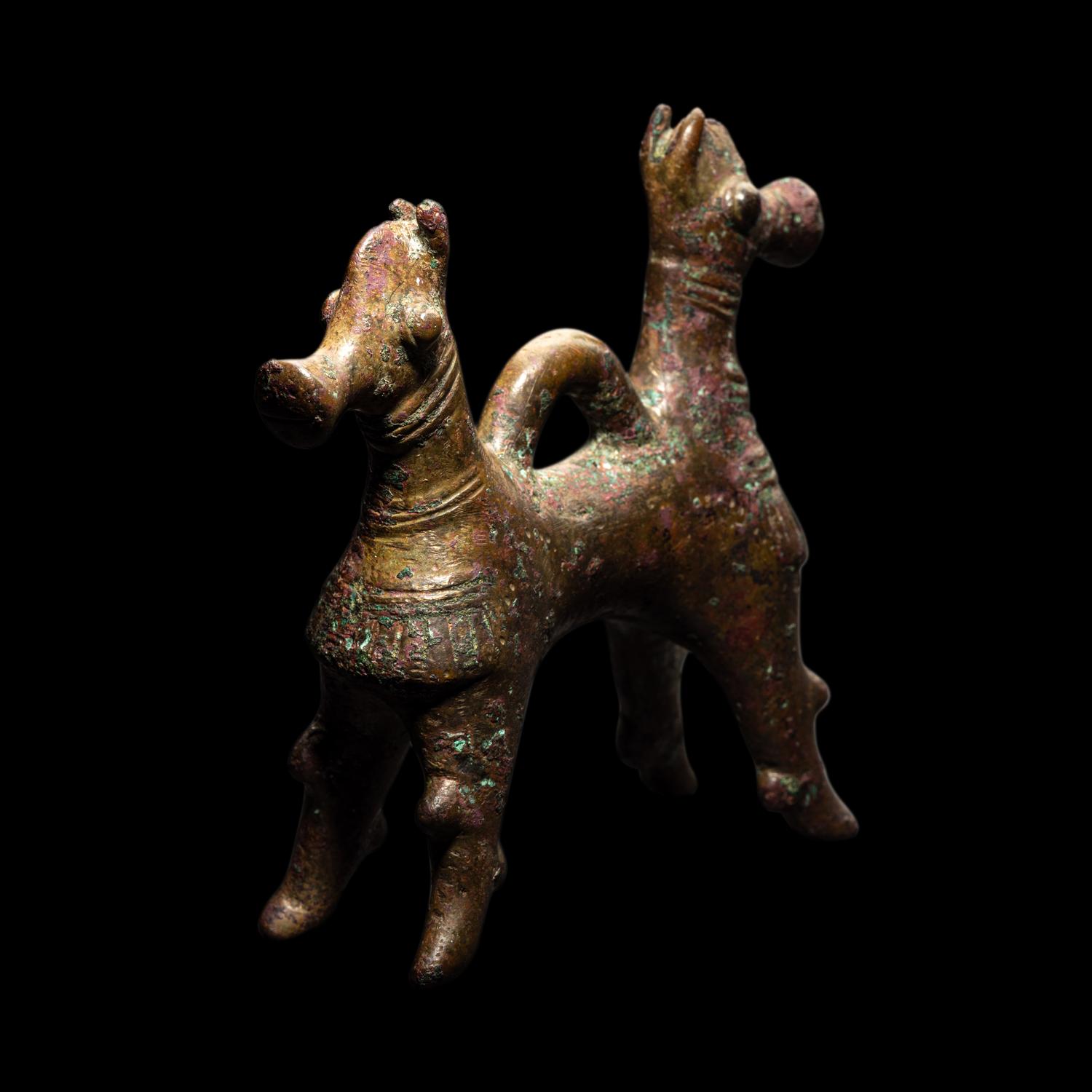A Luristan Bronze Double Quadruped Pendant