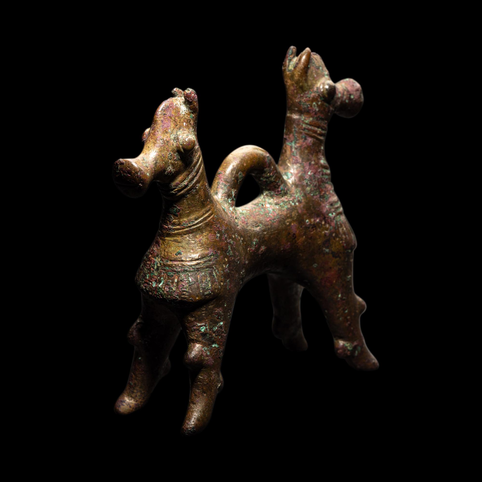 A Luristan Bronze Double Quadruped Pendant