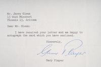 A Group of Two 1960s Personally Signed Letters (TLS) from Arnold Palmer and Gary Player,