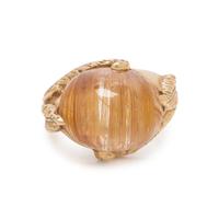 YELLOW GOLD AND RUTILATED QUARTZ RING