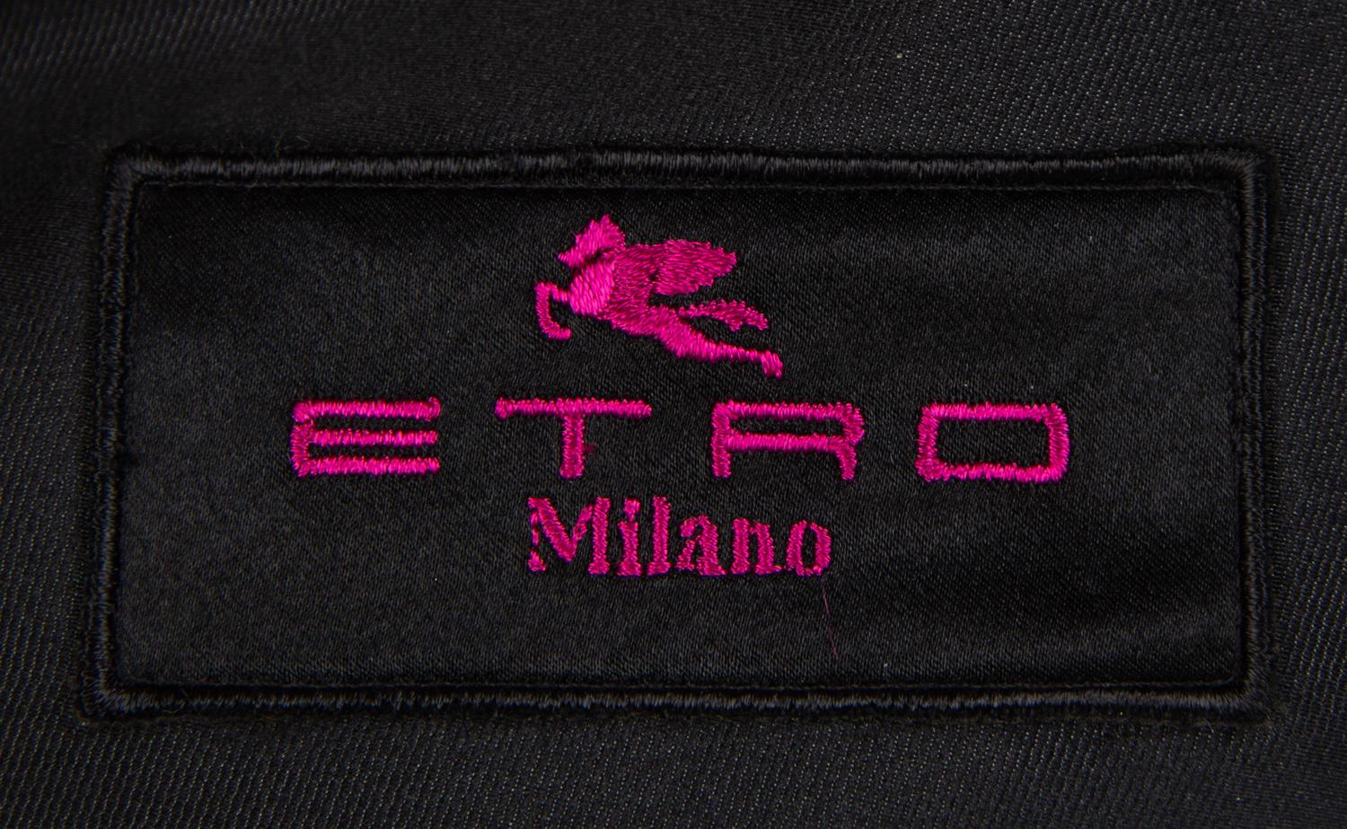 An Etro Hot Pink and Black Floral Embellished Jacket, Size 42.