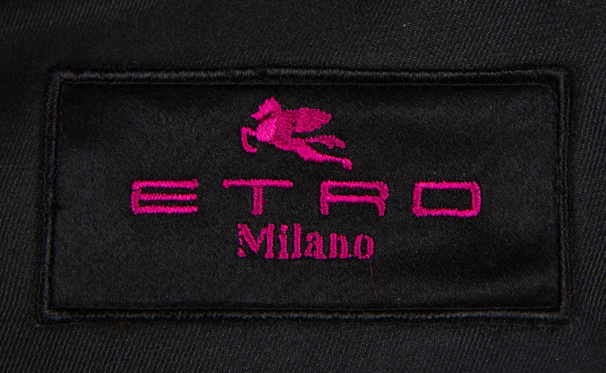 An Etro Hot Pink and Black Floral Embellished Jacket, Size 42.