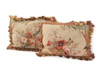 A Pair of Aubusson Tapestry Upholstered Pillows