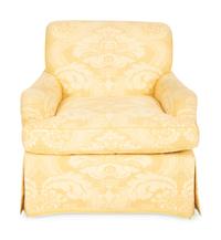 A Yellow-Cotton Upholstered Easy Chair