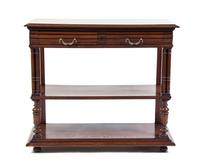A Continental Oak Dessert Table Height 39 x width 45 x depth 18 inches.