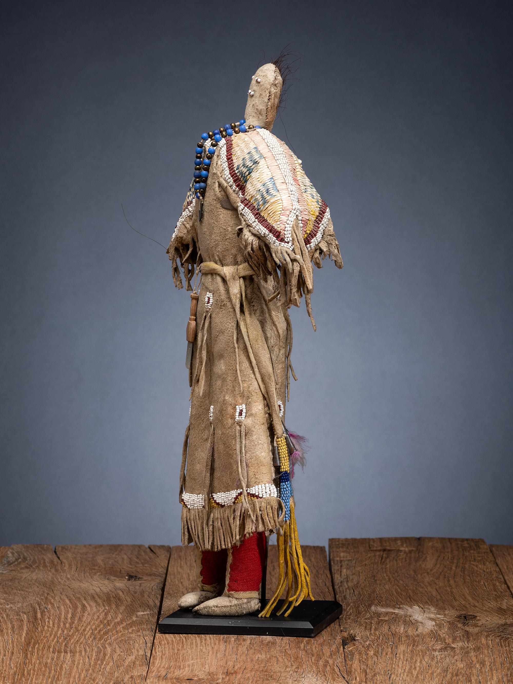 Hidatsa Doll, with Beaded and Quilled Dress