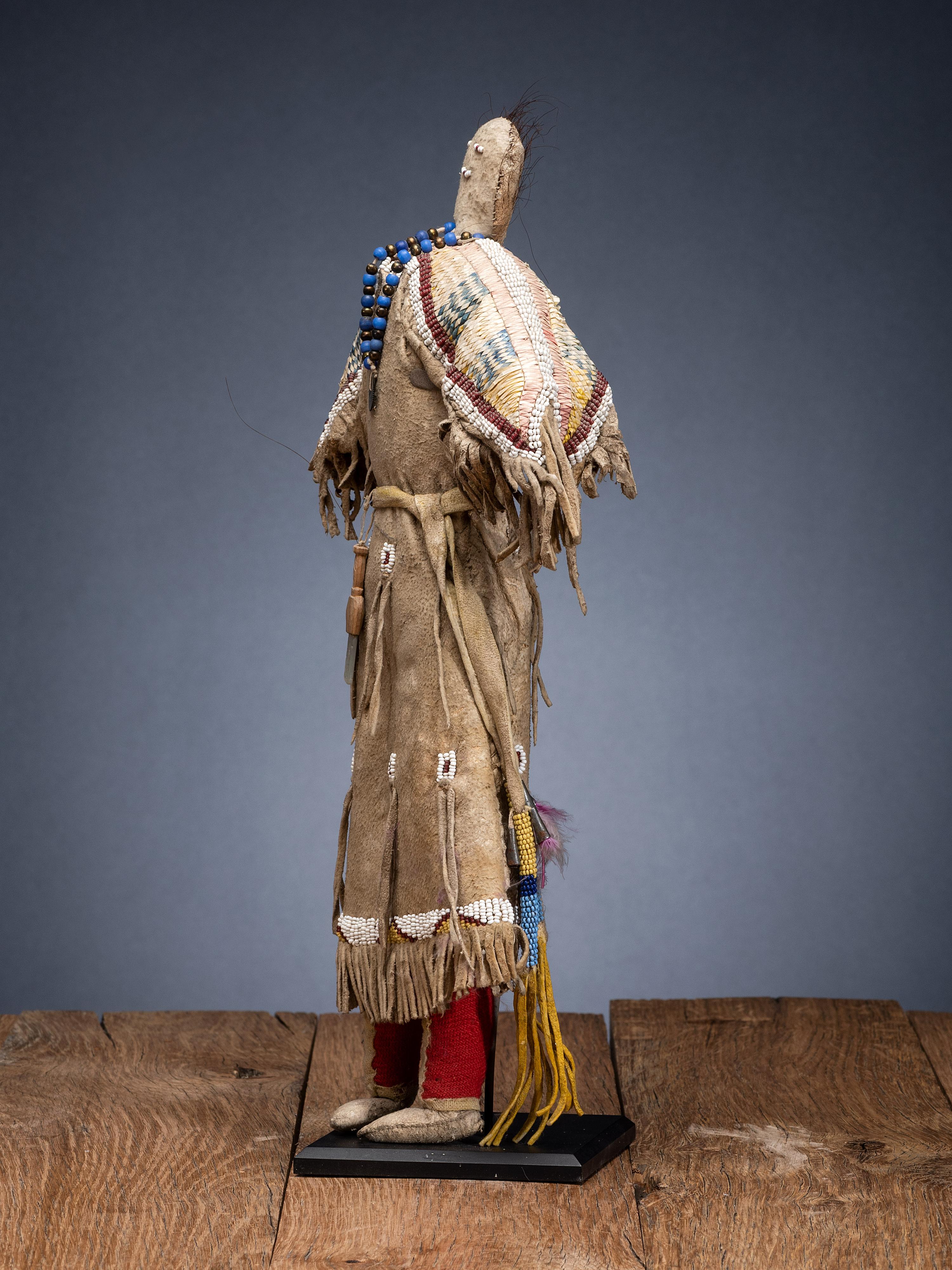 Hidatsa Doll, with Beaded and Quilled Dress